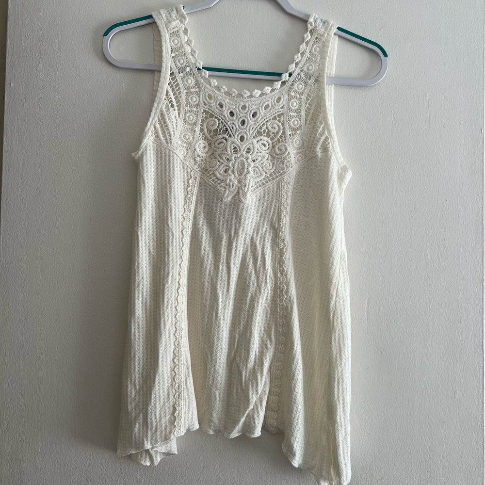American Rag Crocheted Handkerchief-Hem Top - Picture 2 of 6